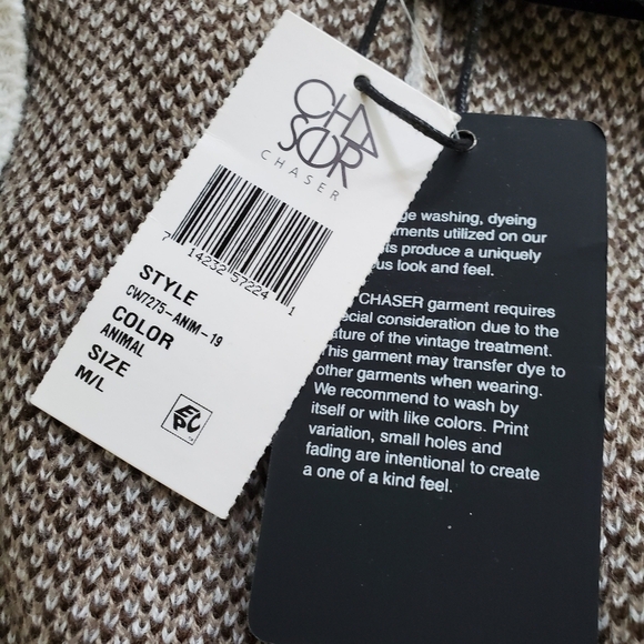 REVOLVE Chaser NWT Animal Print Long Cardigan Size M - L Doleman Sleeve - Picture 3 of 5